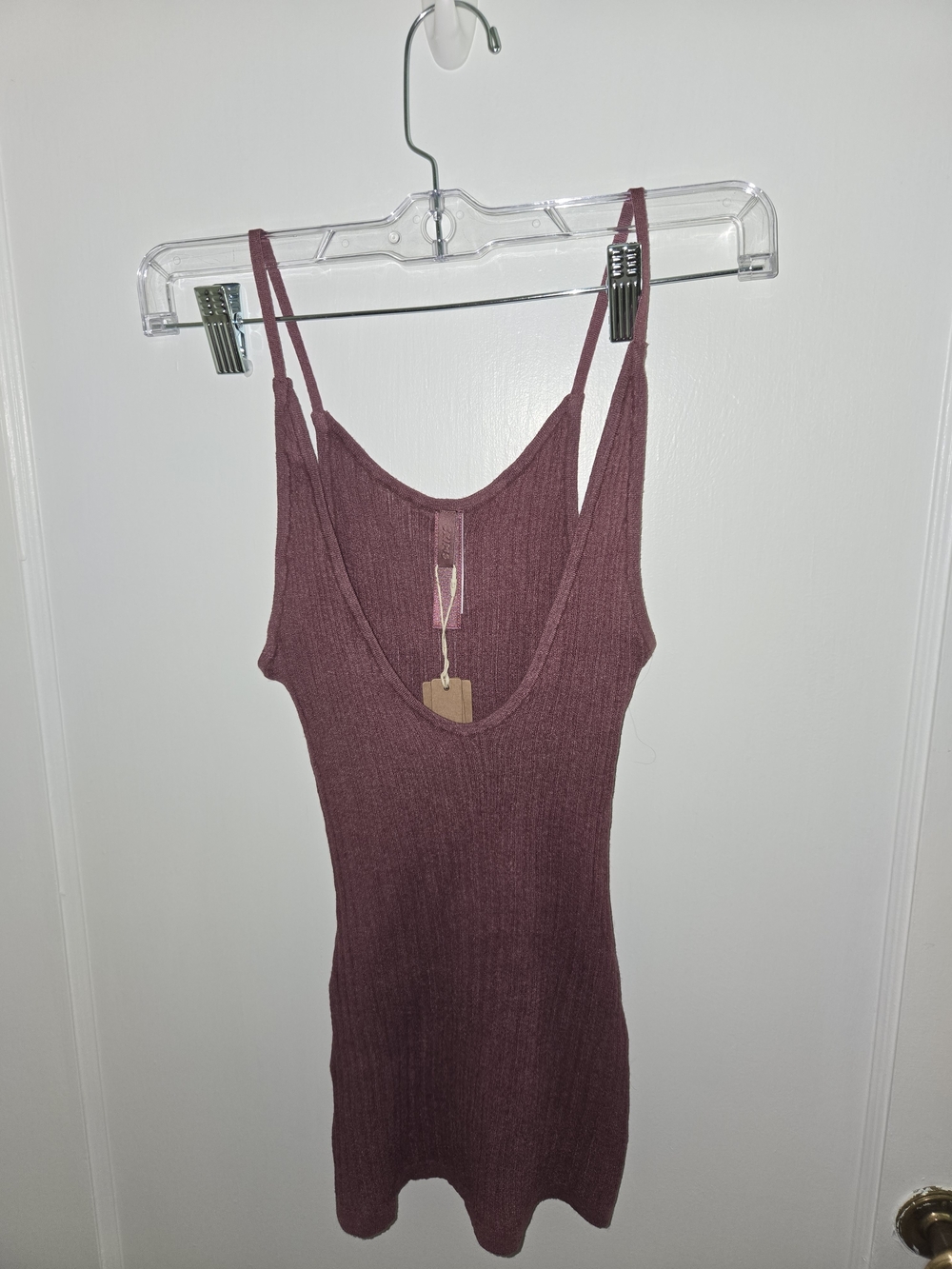Skims Sheer Knit Tank Beet